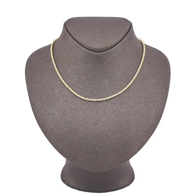 10k Yellow Gold 2MM Diamond Cut 2 Rope Chains Necklace Mens Womens 22 Inches - Elite Jewelers - Necklaces & Chains