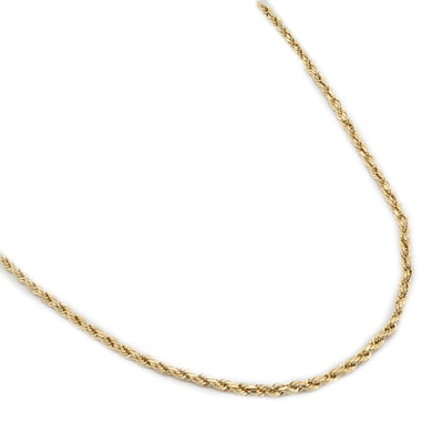 10k Yellow Gold 2MM Diamond Cut Rope Chain Necklace Mens Womens 18 Inches - Elite Jewelers - Necklaces & Chains