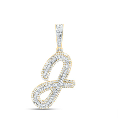 10k Yellow Gold 3.09g 0.89CTW Natural Diamond Initial "J" Pendant Alphabet Charm - Elite Jewelers - Charms & Pendants