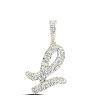 10k Yellow Gold 3.16g 0.86CTW Natural Diamond Initial "L" Pendant Alphabet Charm - Elite Jewelers - Charms & Pendants