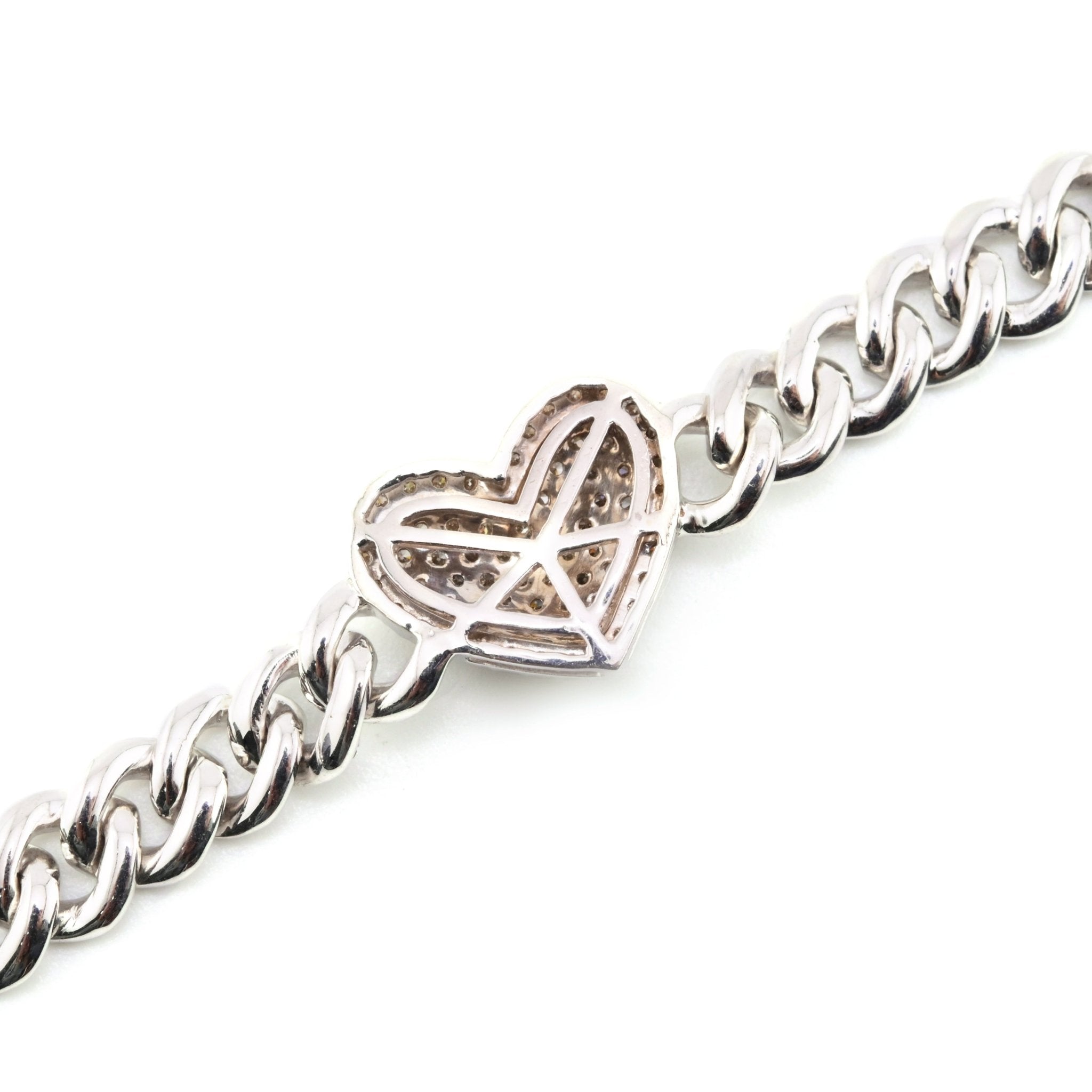 10K Yellow Gold 3.25 CTW Natural Diamond 6MM Cuban Heart Bracelet 7" - Elite Jewelers - Bracelets
