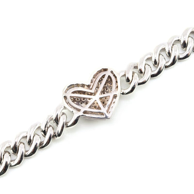 10K Yellow Gold 3.25 CTW Natural Diamond 6MM Cuban Heart Bracelet 7" - Elite Jewelers - Bracelets