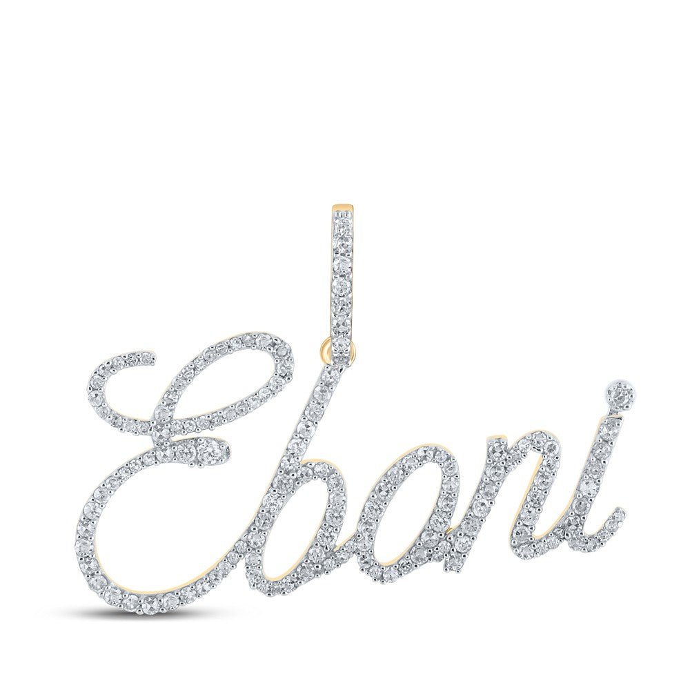 10k Yellow Gold 3.2g 0.82CTW Natural Diamond Initial "EBONI" Pendant Name Charm - Elite Jewelers - Charms & Pendants