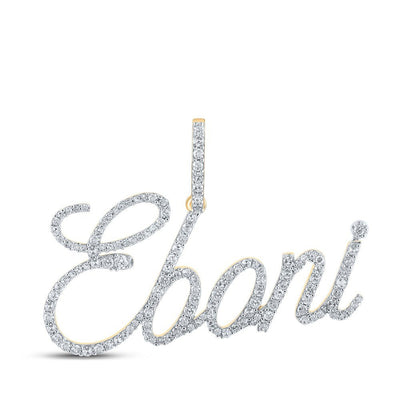 10k Yellow Gold 3.2g 0.82CTW Natural Diamond Initial "EBONI" Pendant Name Charm - Elite Jewelers - Charms & Pendants