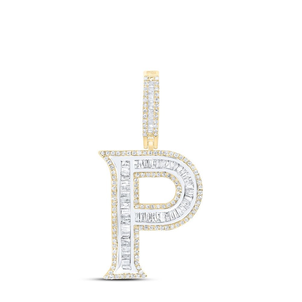 10k Yellow Gold 3.35g 0.85CTW Natural Diamond Initial "P" Pendant Alphabet Charm - Elite Jewelers - Charms & Pendants