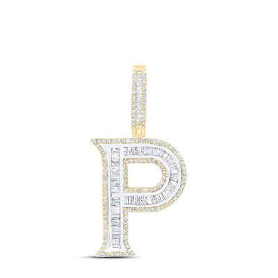 10k Yellow Gold 3.35g 0.85CTW Natural Diamond Initial "P" Pendant Alphabet Charm - Elite Jewelers - Charms & Pendants