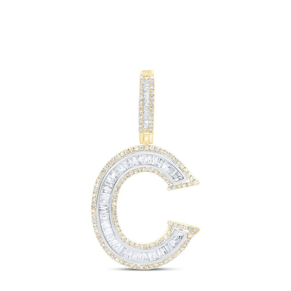 10k Yellow Gold 3.46g 0.81CTW Natural Diamond Initial "C" Pendant Alphabet Charm - Elite Jewelers - Charms & Pendants