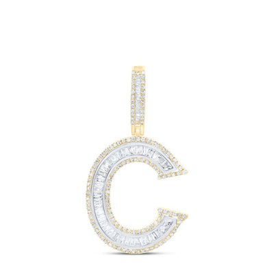 10k Yellow Gold 3.46g 0.81CTW Natural Diamond Initial "C" Pendant Alphabet Charm - Elite Jewelers - Charms & Pendants