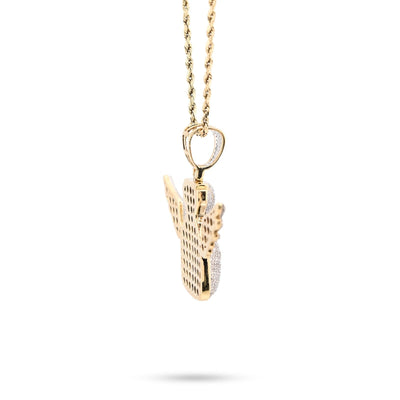 10k Yellow Gold 3.5CTW Natural Diamond Money Bag w/ Wings Pendant 11.6gms Charm - Elite Jewelers - Charms & Pendants