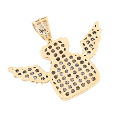 10k Yellow Gold 3.5CTW Natural Diamond Money Bag w/ Wings Pendant 11.6gms Charm - Elite Jewelers - Charms & Pendants