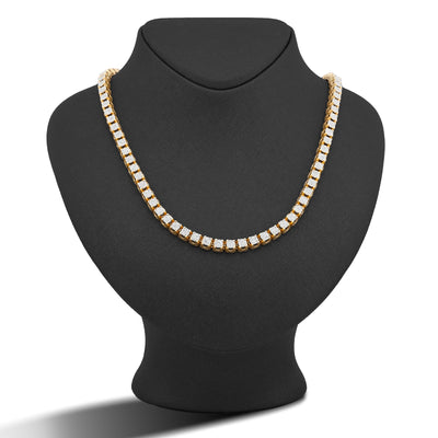 10K Yellow Gold 3.62CT 20" Natural Diamond Men Tennis Chain - Elite Jewelers-Necklaces