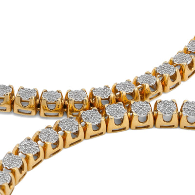 10K Yellow Gold 3.62CT 20" Natural Diamond Men Tennis Chain - Elite Jewelers-Necklaces