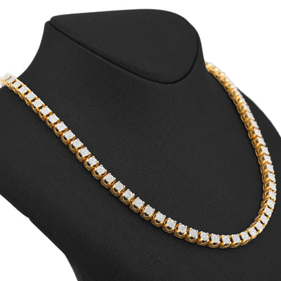 10K Yellow Gold 3.62CT 20" Natural Diamond Men Tennis Chain - Elite Jewelers-Necklaces