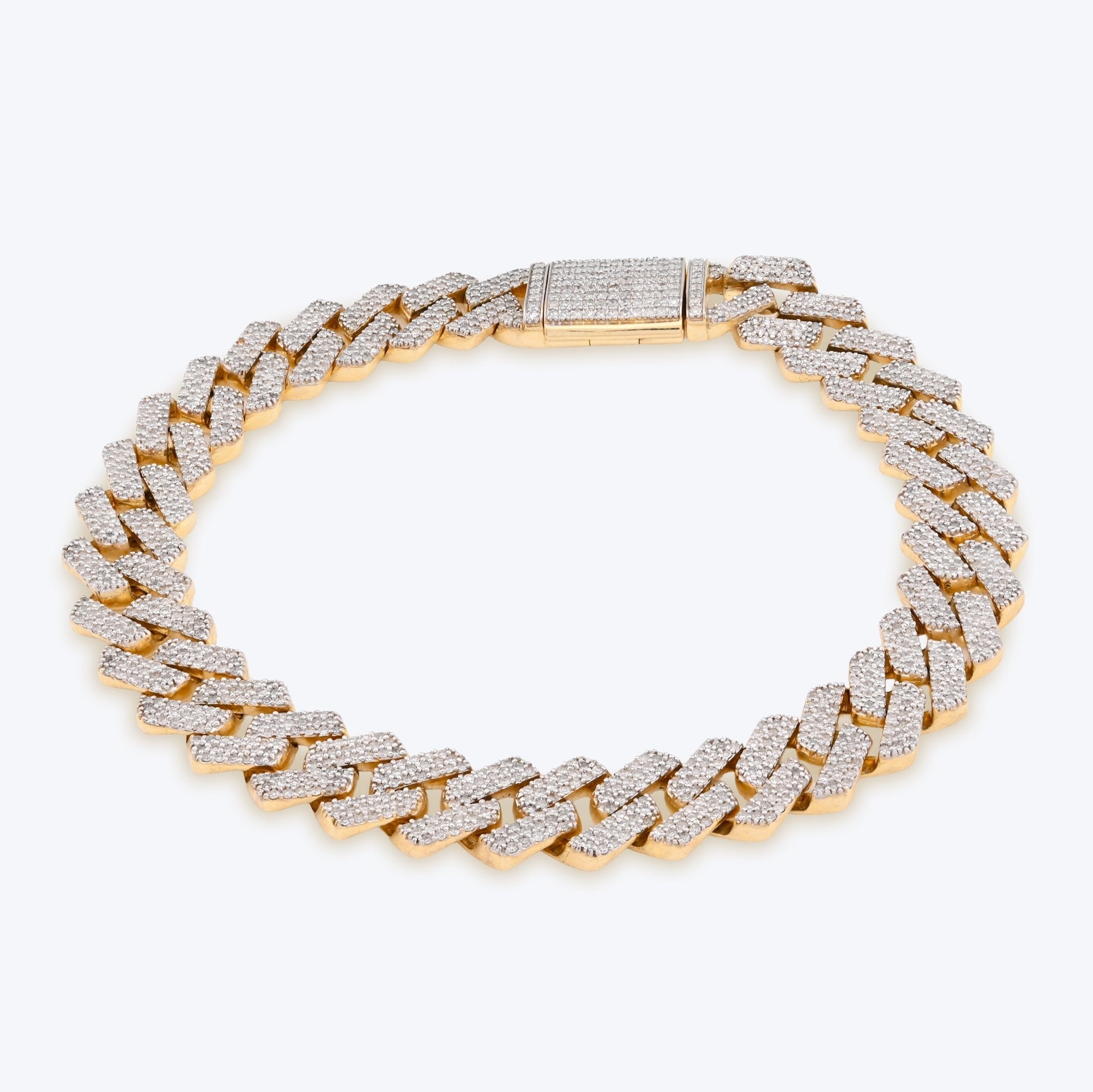 10K yellow Gold 3.64CT Natural Diamond 10MM Cuban Link Bracelet 8" Men Women 27.8g - Elite Jewelers - Bracelets