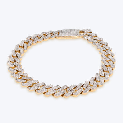 10K yellow Gold 3.64CT Natural Diamond 10MM Cuban Link Bracelet 8" Men Women 27.8g - Elite Jewelers - Bracelets