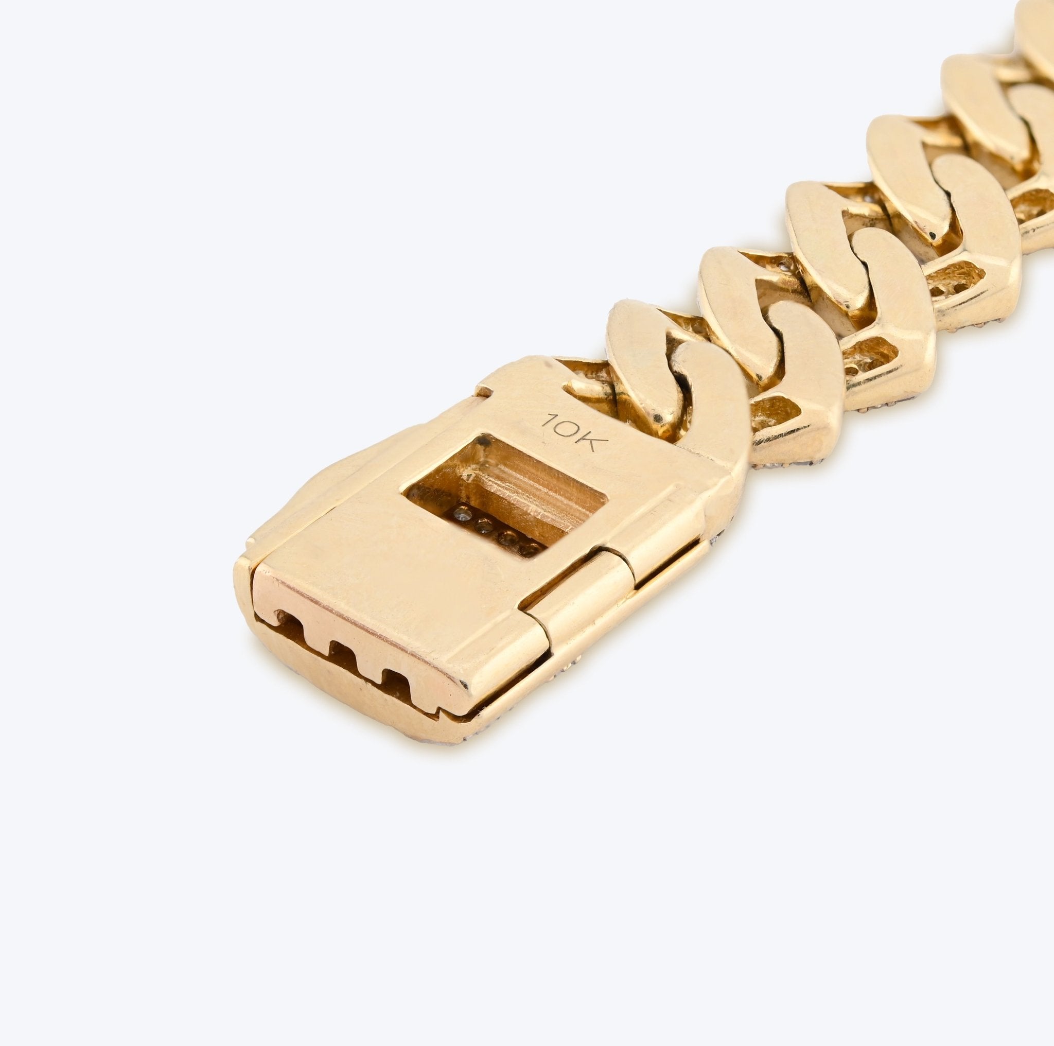 10K yellow Gold 3.64CT Natural Diamond 10MM Cuban Link Bracelet 8" Men Women 27.8g - Elite Jewelers - Bracelets