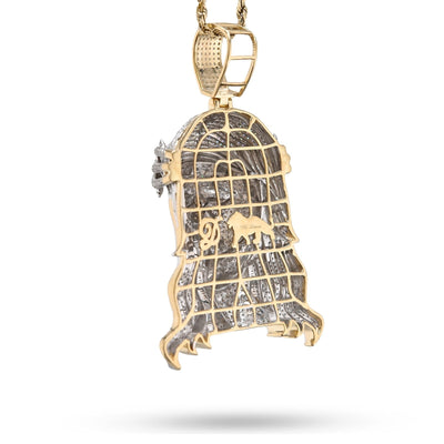 10k Yellow Gold 3.75CTW Natural Diamond ICED OUT Jesus Head Pendant 24.2g Charm - Elite Jewelers - Charms & Pendants
