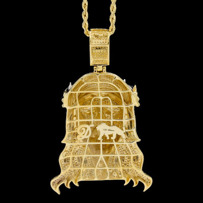 10k Yellow Gold 3.85CTW Natural Round Diamond Jesus Head Pendant 23.7g Charm - Elite Jewelers - Charms & Pendants