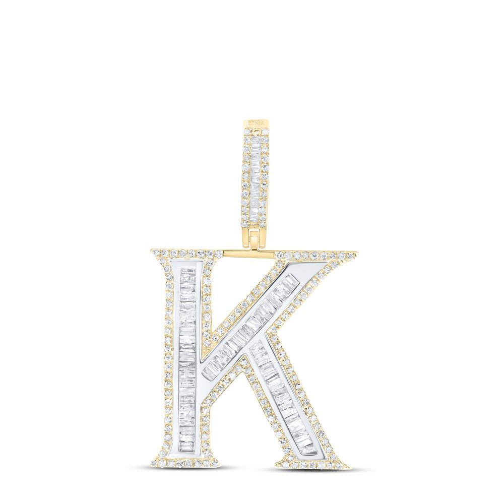 10k Yellow Gold 3.98g 0.91CTW Natural Diamond Initial "K" Pendant Alphabet Charm - Elite Jewelers - Charms & Pendants