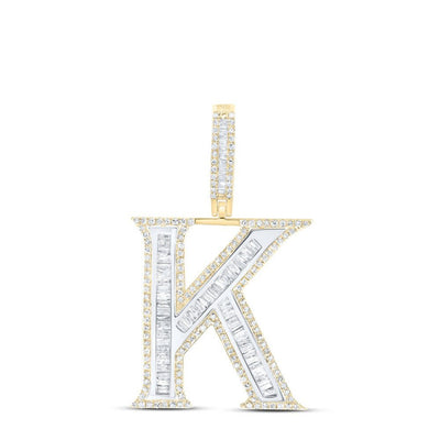 10k Yellow Gold 3.98g 0.91CTW Natural Diamond Initial "K" Pendant Alphabet Charm - Elite Jewelers - Charms & Pendants