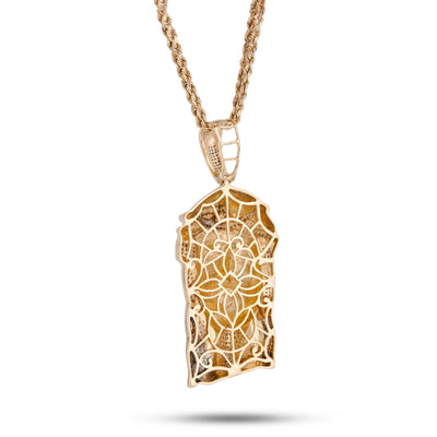 10K Yellow Gold 3CT Natural Diamond Jesus Head Men Charm - Elite Jewelers-Charms & Pendants