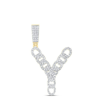 10k Yellow Gold 4.01g 0.75CTW Natural Diamond Cuban Initial "Y" Pendant Charm - Elite Jewelers - Charms & Pendants