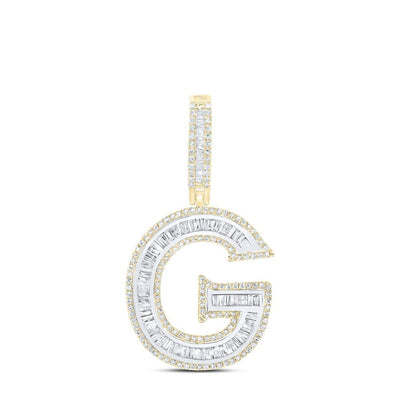 10k Yellow Gold 4.04g 1CTW Natural Diamond Initial "G" Pendant Alphabet Charm - Elite Jewelers - Charms & Pendants