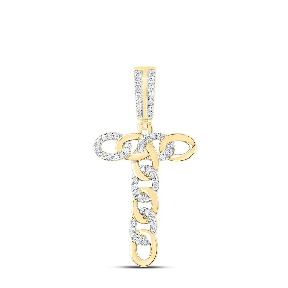 10k Yellow Gold 4.15g 0.36CTW Natural Diamond Cuban Initial "T" Pendant Charm - Elite Jewelers - Charms & Pendants