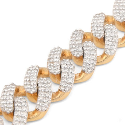10K Yellow Gold 4.29CT Natural Diamond Cuban Link 10MM Men Bracelet 8" - Elite Jewelers-Bracelets