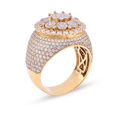 10K Yellow Gold 4.43CT Natural Diamond Round Men Ring - Elite Jewelers - Rings