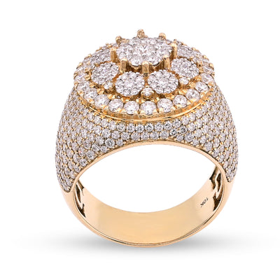 10K Yellow Gold 4.43CT Natural Diamond Round Men Ring - Elite Jewelers - Rings