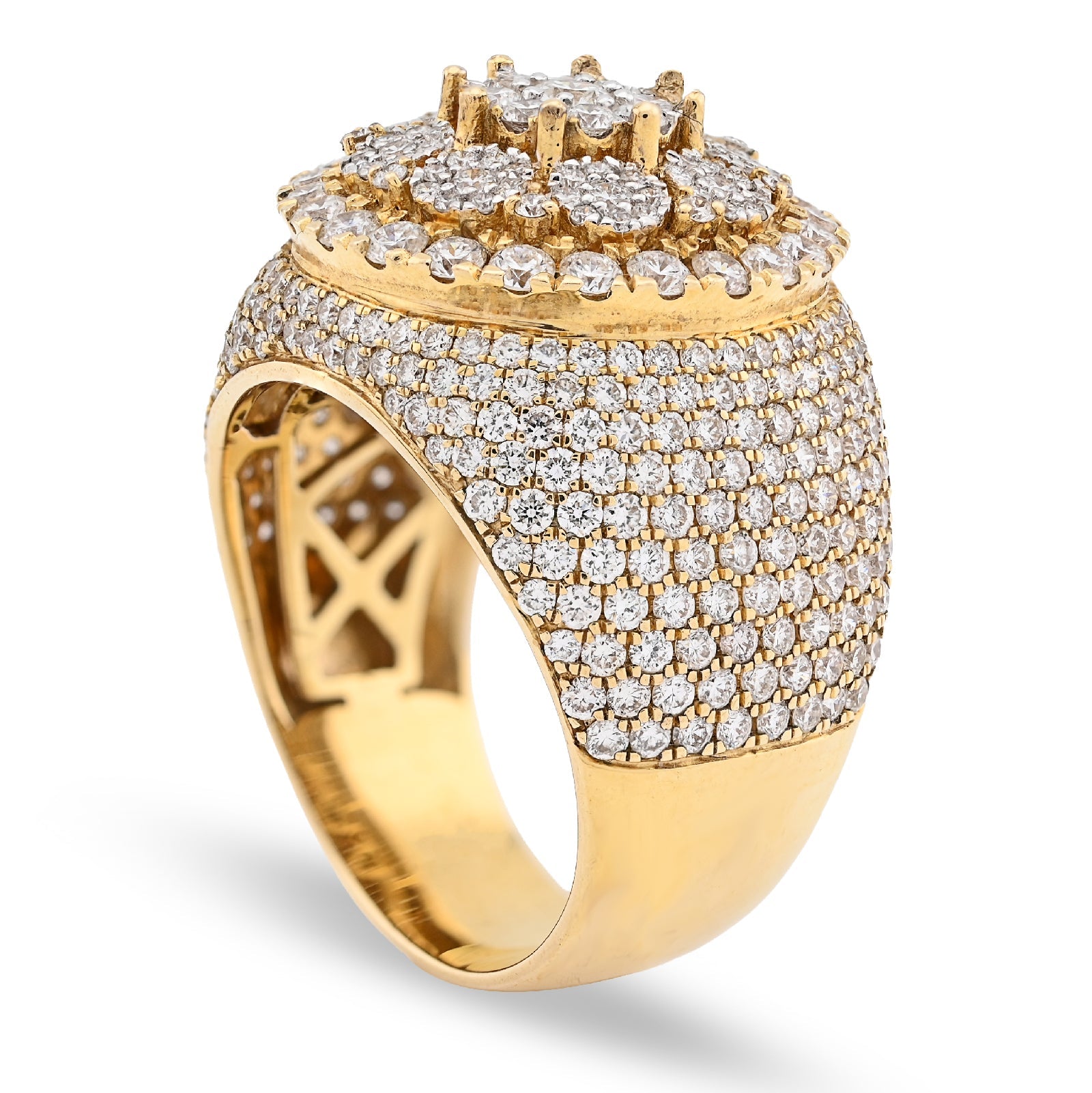 10K Yellow Gold 4.43CT Natural Diamond Round Men Ring - Elite Jewelers - Rings