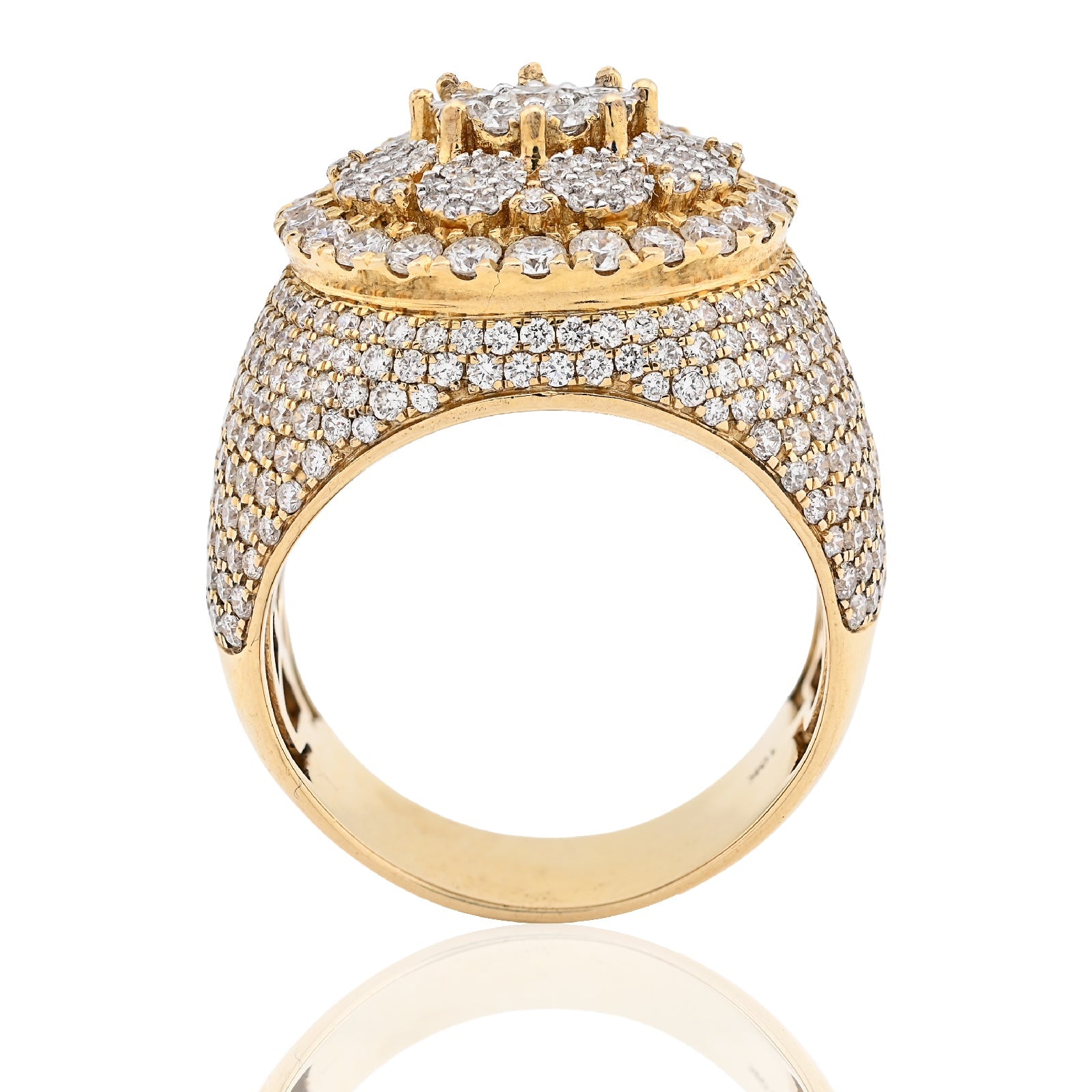 10K Yellow Gold 4.43CT Natural Diamond Round Men Ring - Elite Jewelers - Rings