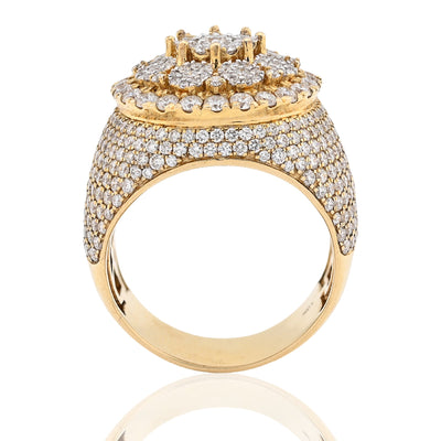 10K Yellow Gold 4.43CT Natural Diamond Round Men Ring - Elite Jewelers - Rings