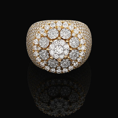 10K Yellow Gold 4.43CT Natural Diamond Round Men Ring - Elite Jewelers - Rings