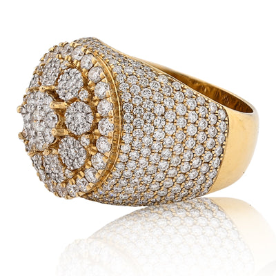 10K Yellow Gold 4.43CT Natural Diamond Round Men Ring - Elite Jewelers - Rings