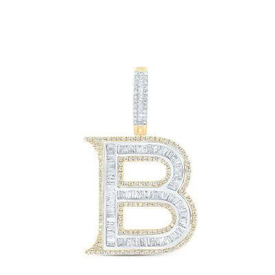 10k Yellow Gold 4.69g 1.2CTW Natural Diamond Initial "B" Pendant Alphabet Charm - Elite Jewelers - Charms & Pendants