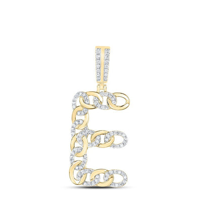 10k Yellow Gold 4.78g 0.55CTW Natural Diamond Cuban Initial "E" Pendant Charm - Elite Jewelers - Charms & Pendants