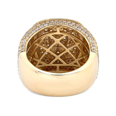 10K Yellow Gold 4.7CT Natural Diamond Rectangular Cluster Men 17g Pinky Ring - Elite Jewelers - Rings