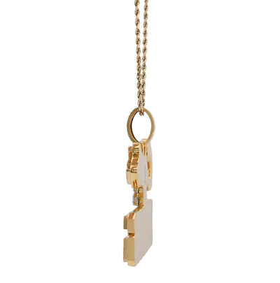 10k Yellow Gold 4.96CTW Pure Diamond "Cash Is King" Pendant Solid Back 37g Charm - Elite Jewelers - Charms & Pendants