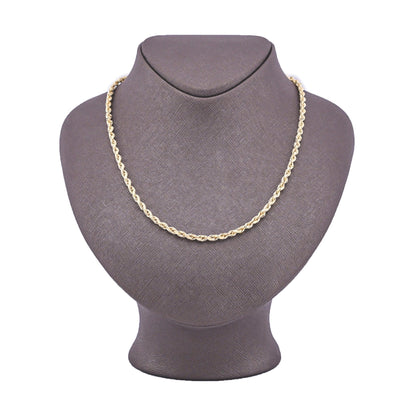 10k Yellow Gold 4MM Diamond Cut Rope Chain Necklace Mens Womens 18 Inches 6 Gram - Elite Jewelers - Necklaces & Chains
