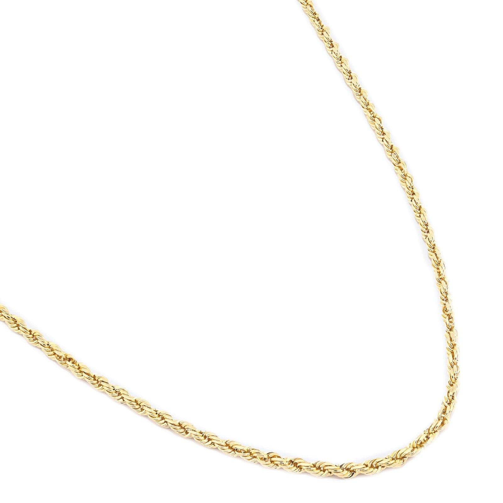 10k Yellow Gold 4MM Diamond Cut Rope Chain Necklace Mens Womens 18 Inches 6 Gram - Elite Jewelers - Necklaces & Chains