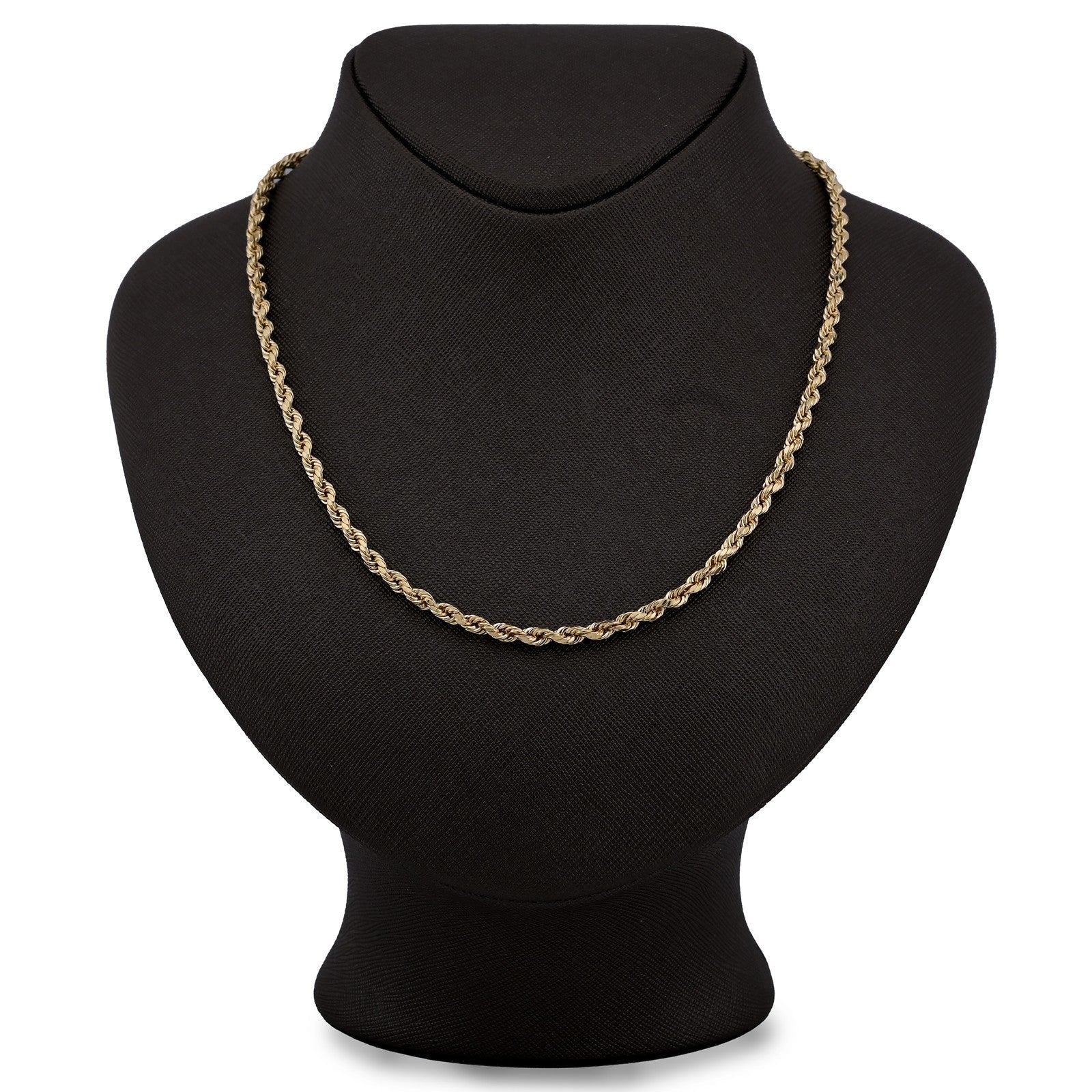 10k Yellow Gold 4MM Diamond Cut Rope Chain Necklace Mens Womens 20 Inches 7.3grm - Elite Jewelers - Necklaces & Chains