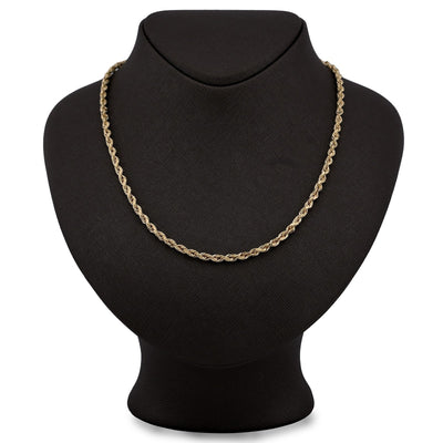 10k Yellow Gold 4MM Diamond Cut Rope Chain Necklace Mens Womens 20 Inches 7.3grm - Elite Jewelers - Necklaces & Chains
