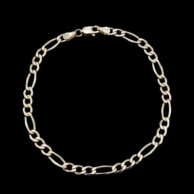 10k Yellow Gold 4mm Figaro Link Bracelet 8'' Diamond Cut Men Women 2.7g - Elite Jewelers - Bracelets