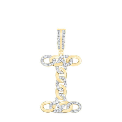 10k Yellow Gold 5.27g 0.57CTW Natural Diamond Cuban Initial "I" Pendant Charm - Elite Jewelers - Charms & Pendants