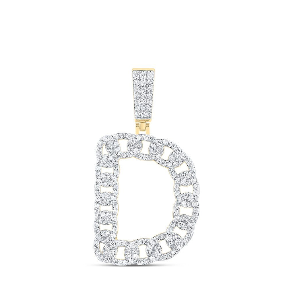 10k Yellow Gold 5.27g 1.11CTW Natural Diamond Cuban Initial "D" Pendant Charm - Elite Jewelers - Charms & Pendants
