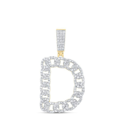 10k Yellow Gold 5.27g 1.11CTW Natural Diamond Cuban Initial "D" Pendant Charm - Elite Jewelers - Charms & Pendants