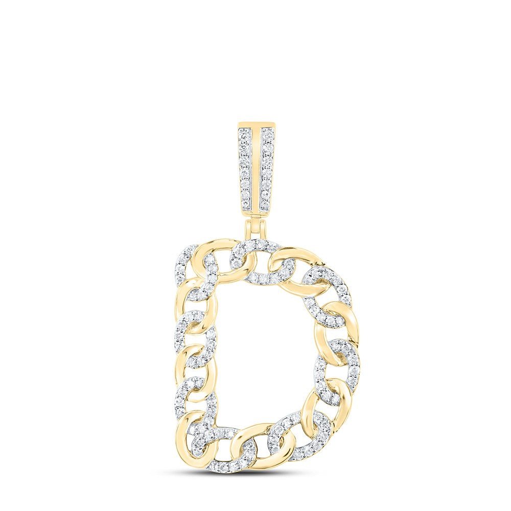 10k Yellow Gold 5.28g 0.57CTW Natural Diamond Cuban Initial "D" Pendant Charm - Elite Jewelers - Charms & Pendants