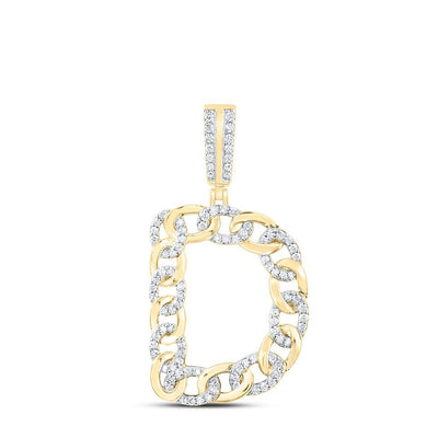 10k Yellow Gold 5.28g 0.57CTW Natural Diamond Cuban Initial "D" Pendant Charm - Elite Jewelers - Charms & Pendants